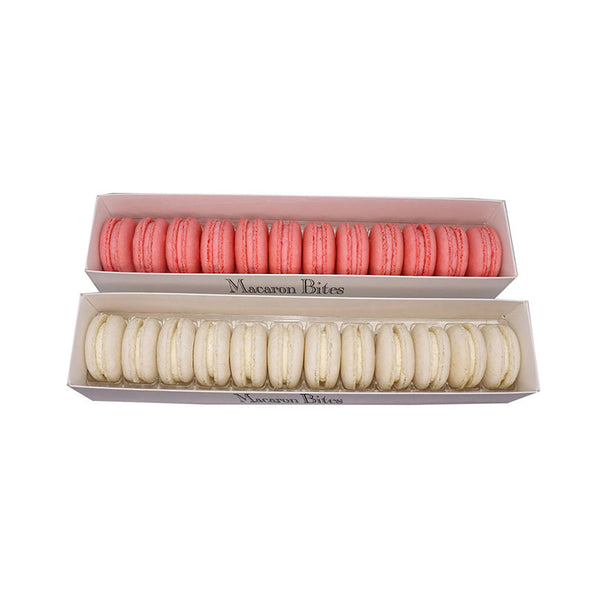 French Macaron Gift Box, Pink and White, 24-Pack