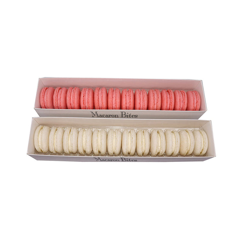 French Macaron Gift Box, Pink and White, 24-Pack