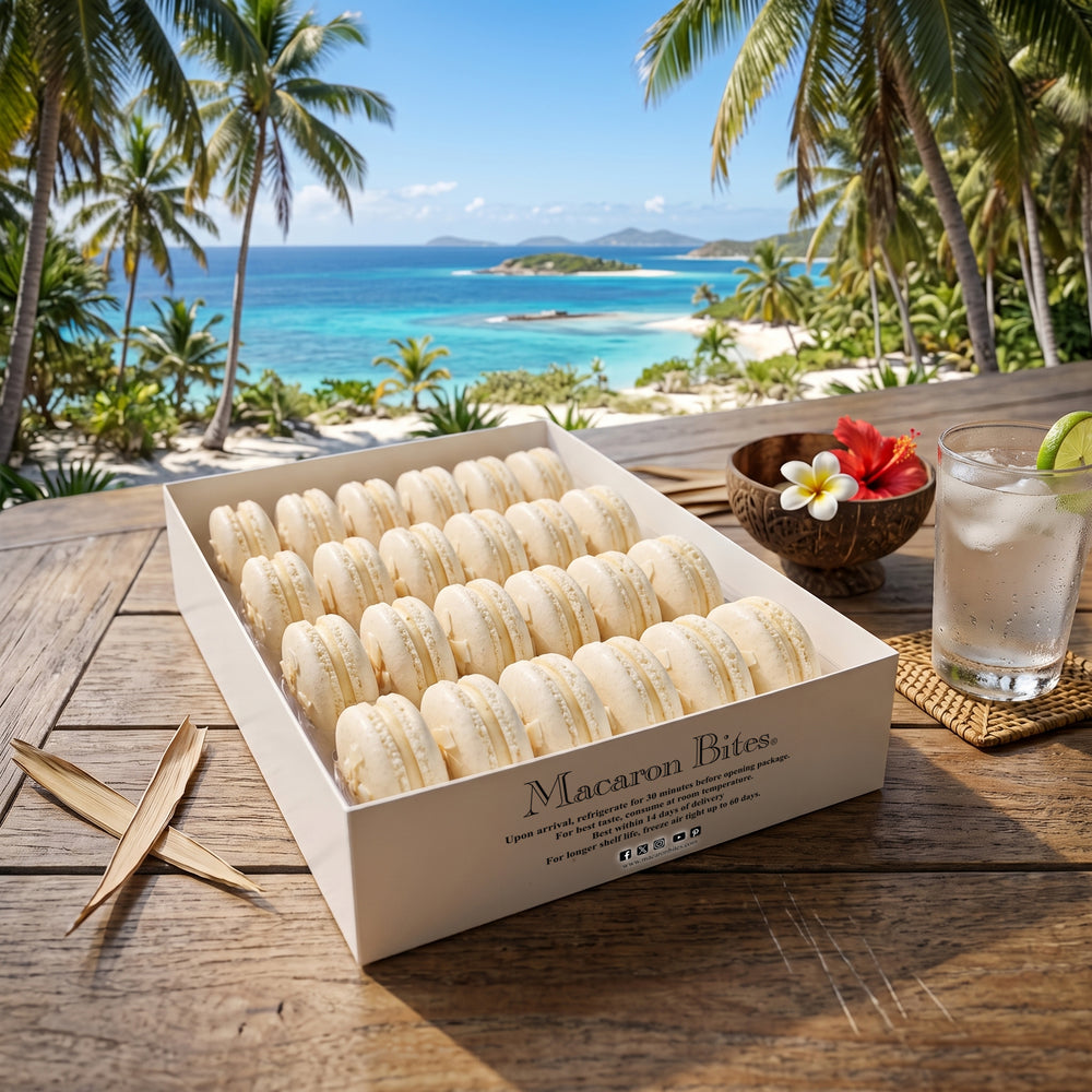 Coconut French Macarons Macaron Bites® - 24 Count